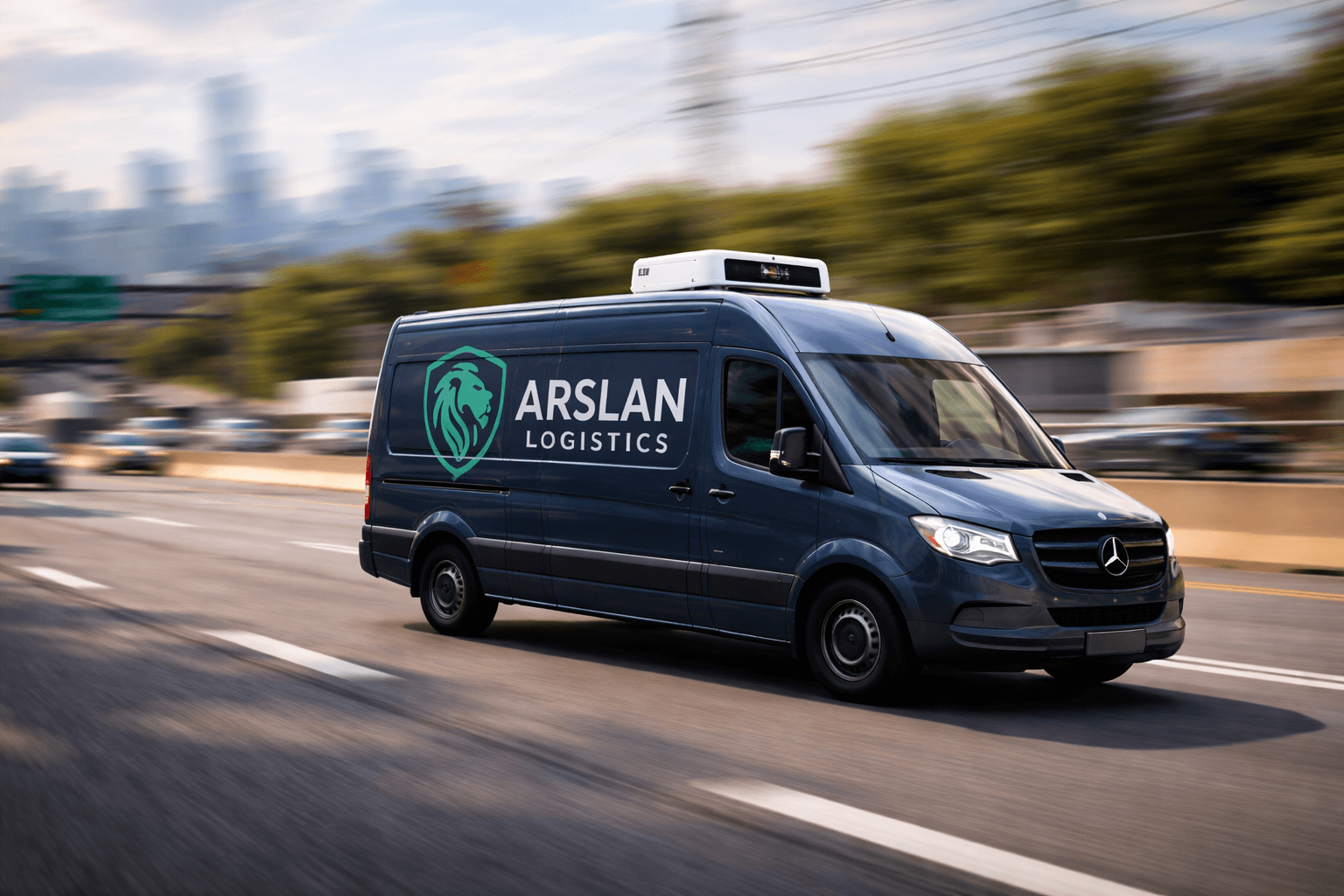 Arslan Logistics refrigerated cargo van in motion